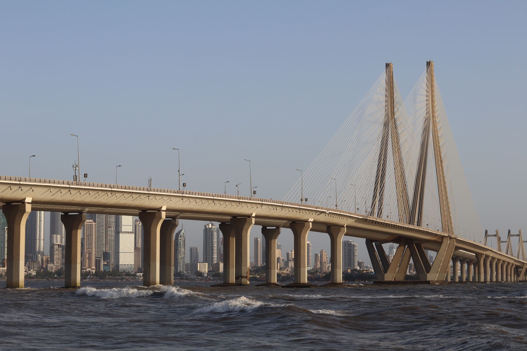 Bandra-Worli Sea Link crossing the Mumbai waterfront
